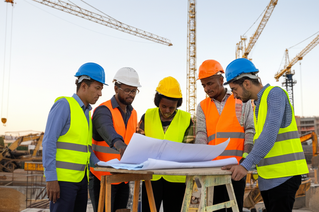 Enoch's Contractors team planning a project